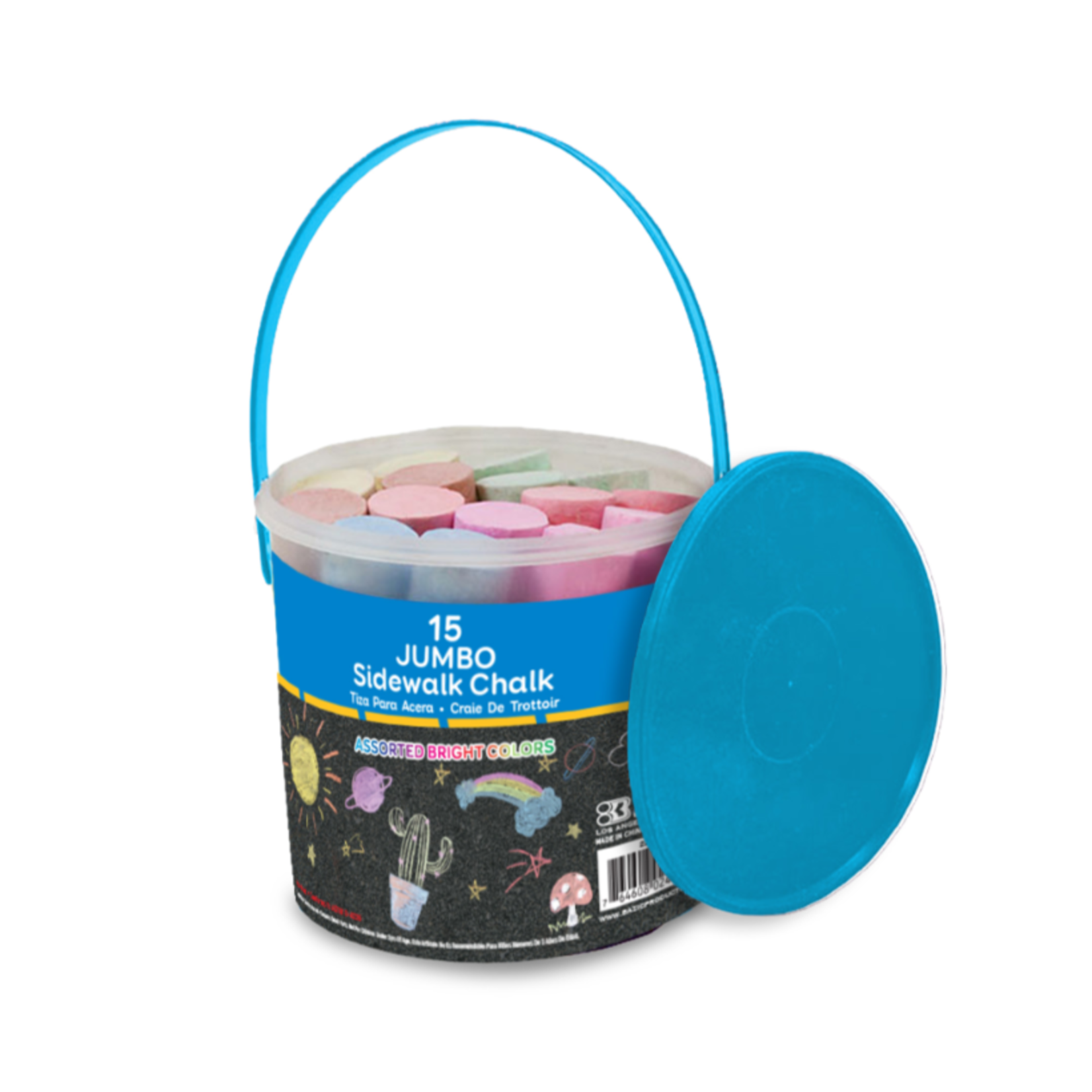 Bazic Bazic Jumbo Color Chalk (15/Bucket) - Assorted Colours