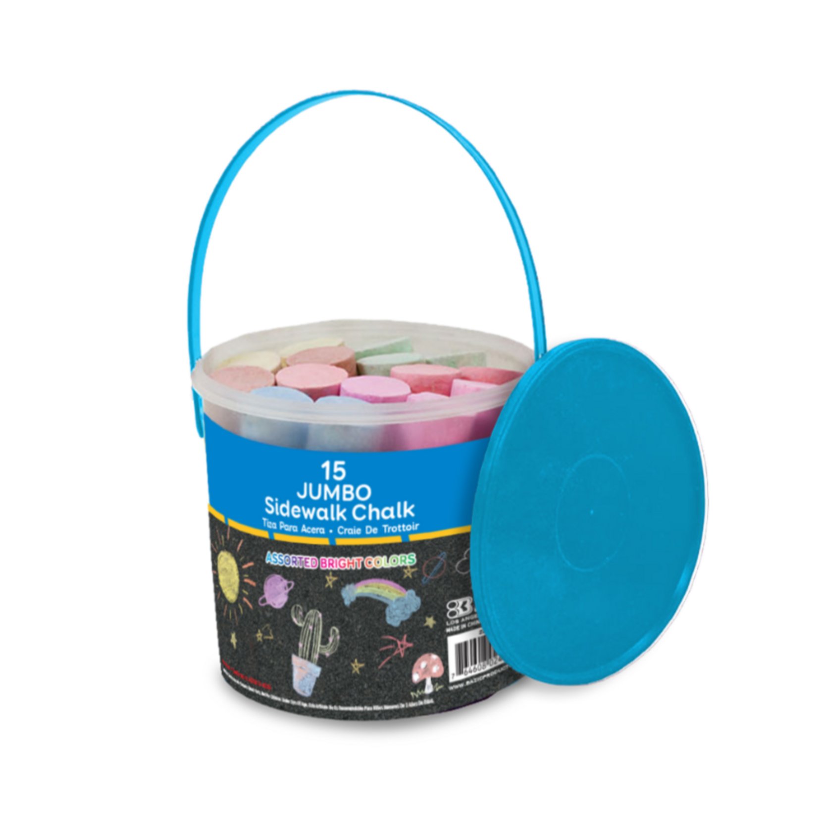 Bazic Bazic Jumbo Color Chalk (15/Bucket) - Assorted Colours