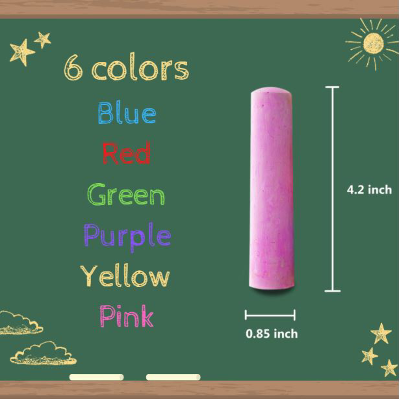Bazic Bazic Jumbo Color Chalk (15/Bucket) - Assorted Colours