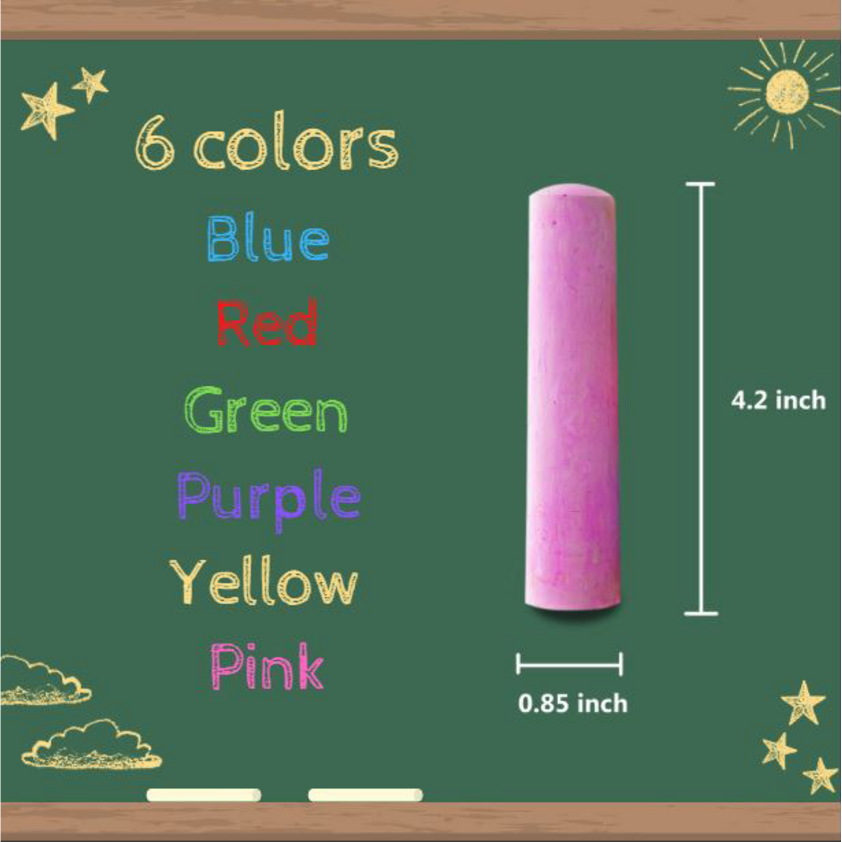 Bazic Bazic Jumbo Color Chalk (15/Bucket) - Assorted Colours