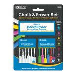 Bazic Bazic 12 Color & 12 White Chalk With Eraser Set