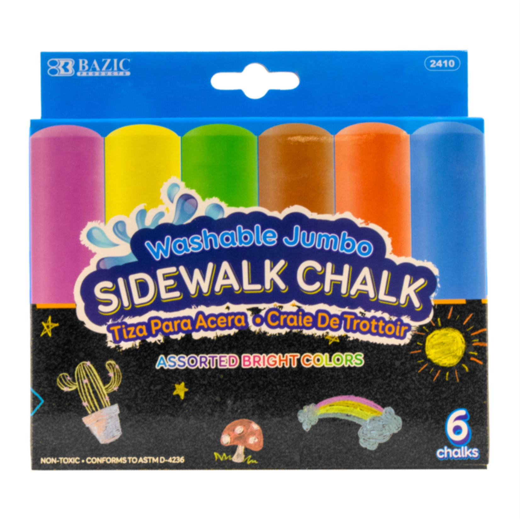 Bazic Bazic 6 Jumbo Sidewalk Chalks