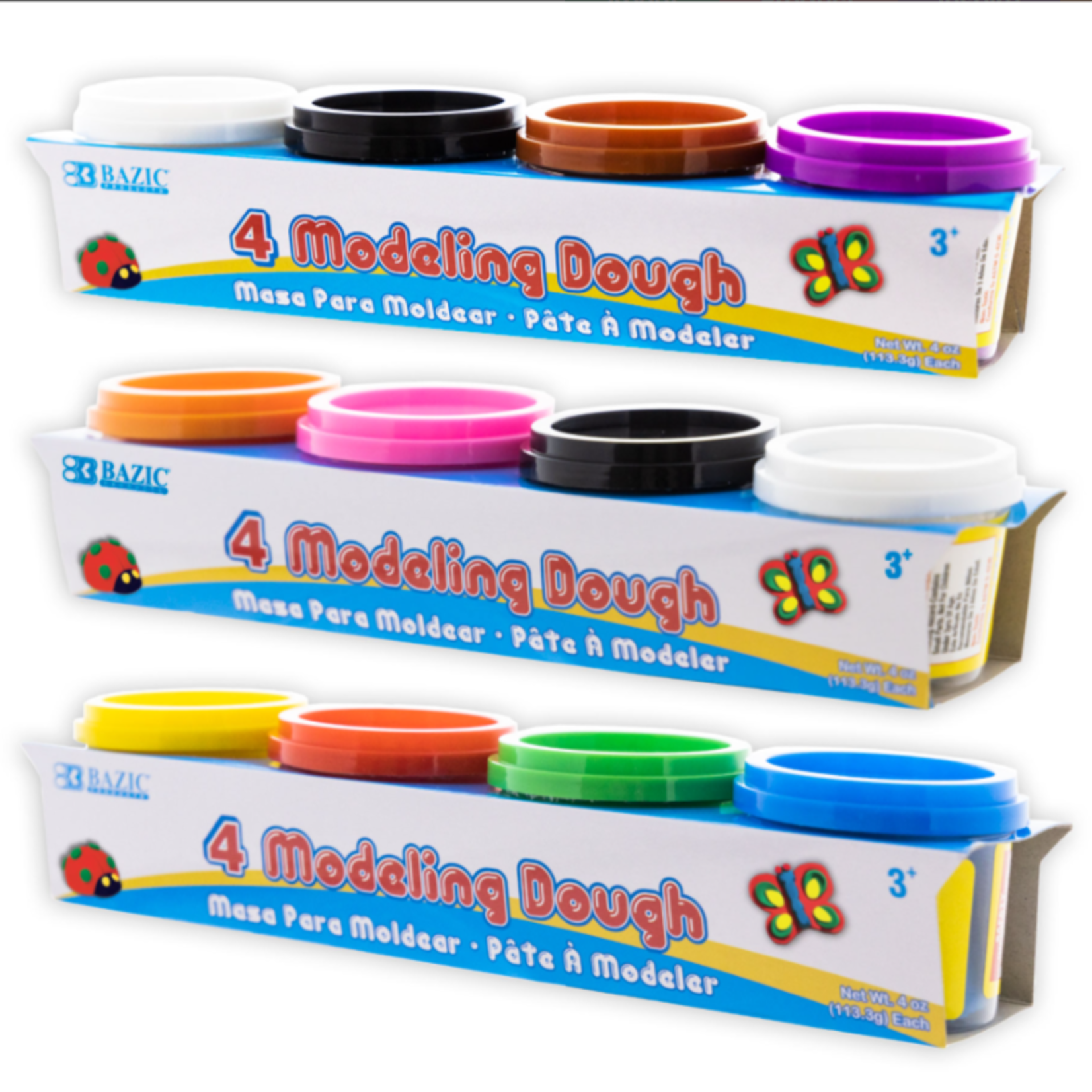 Bazic Bazic Primary Color Modeling Dough 4oz (4/Pk)