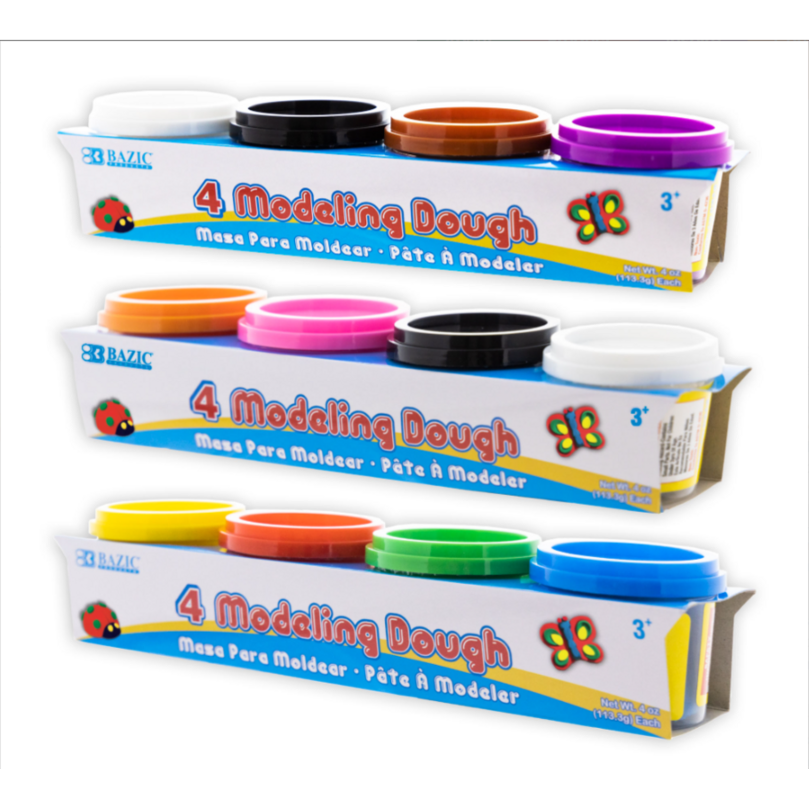 Bazic Bazic Primary Color Modeling Dough 4oz (4/Pk)