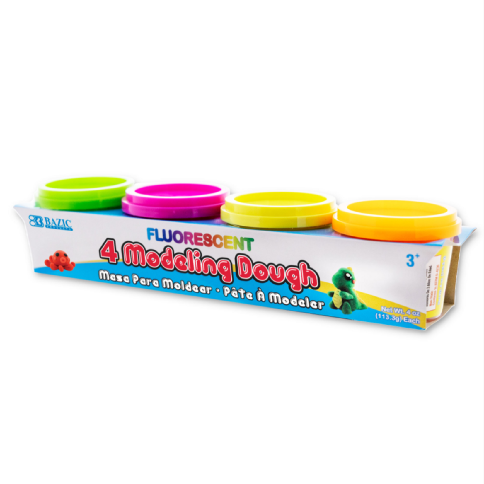 Bazic Bazic Fluorescent Color Modeling Dough 4oz (4/Pk)