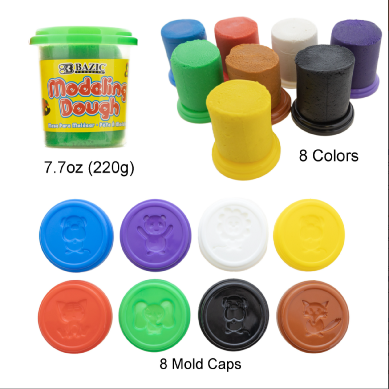 Bazic Bazic 8 Primary Colors  Modeling Dough 220g
