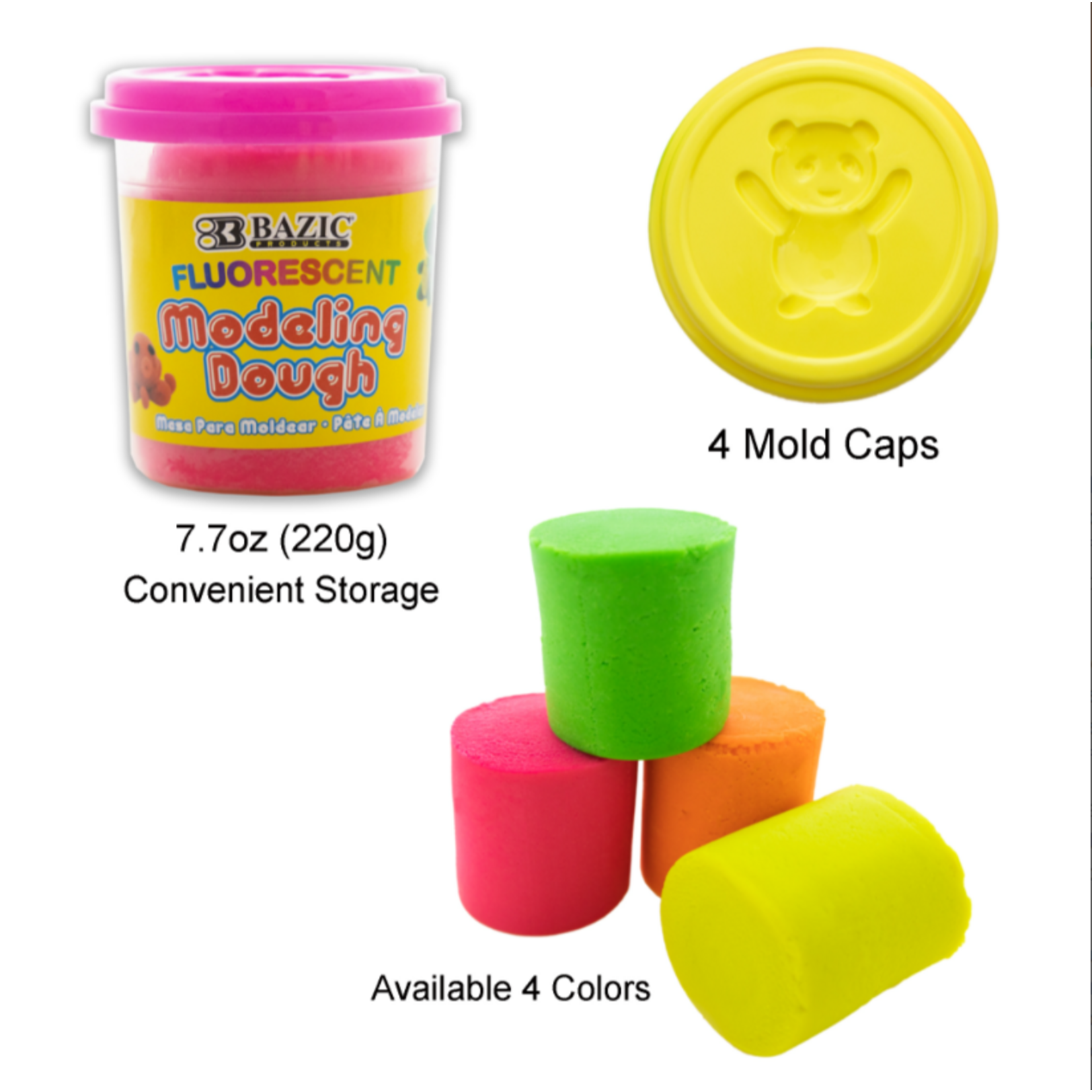 Bazic Bazic 4 Fluorescent Color Modeling Dough 220g
