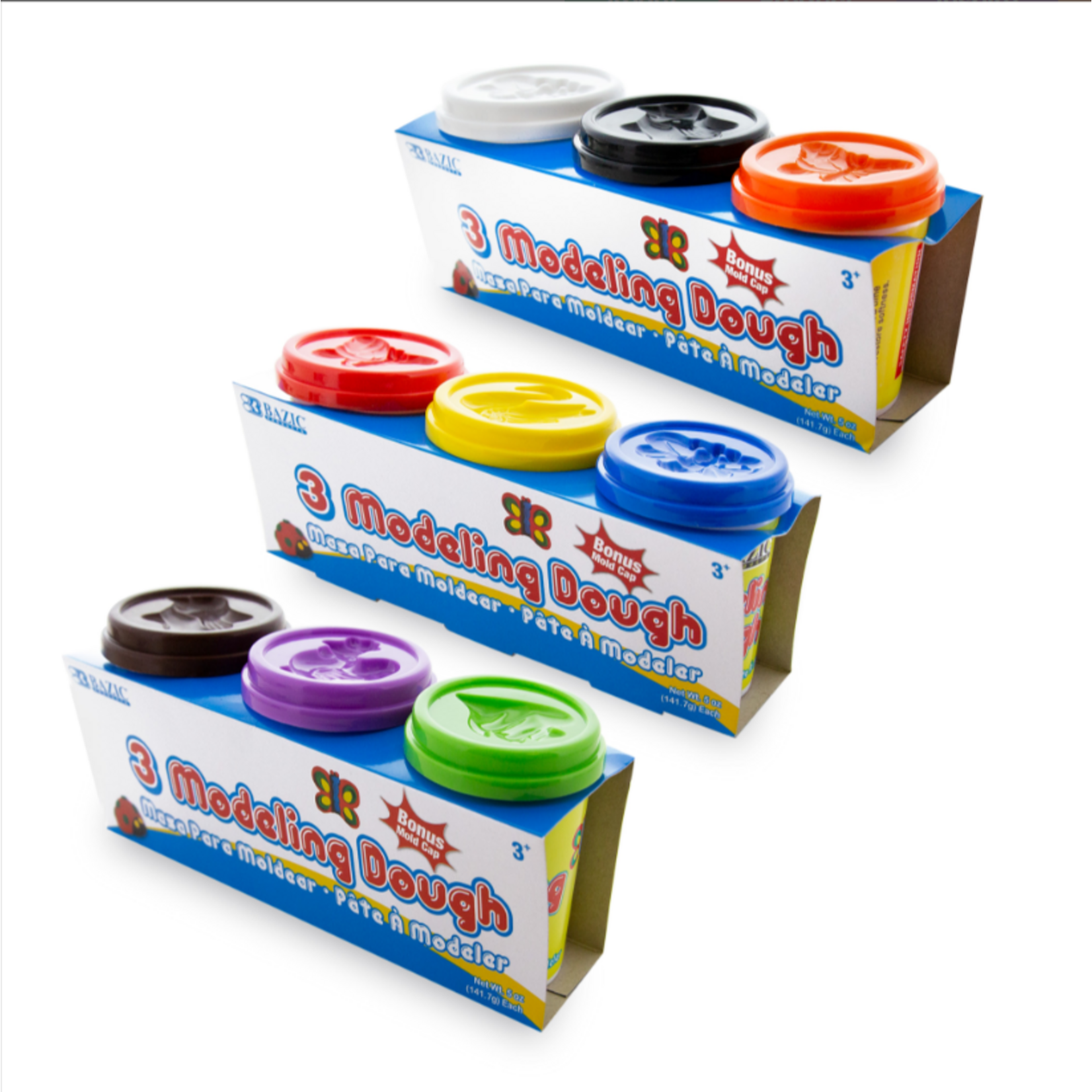 Bazic Bazic Multi Color Modeling Dough 5oz (3/Pk)