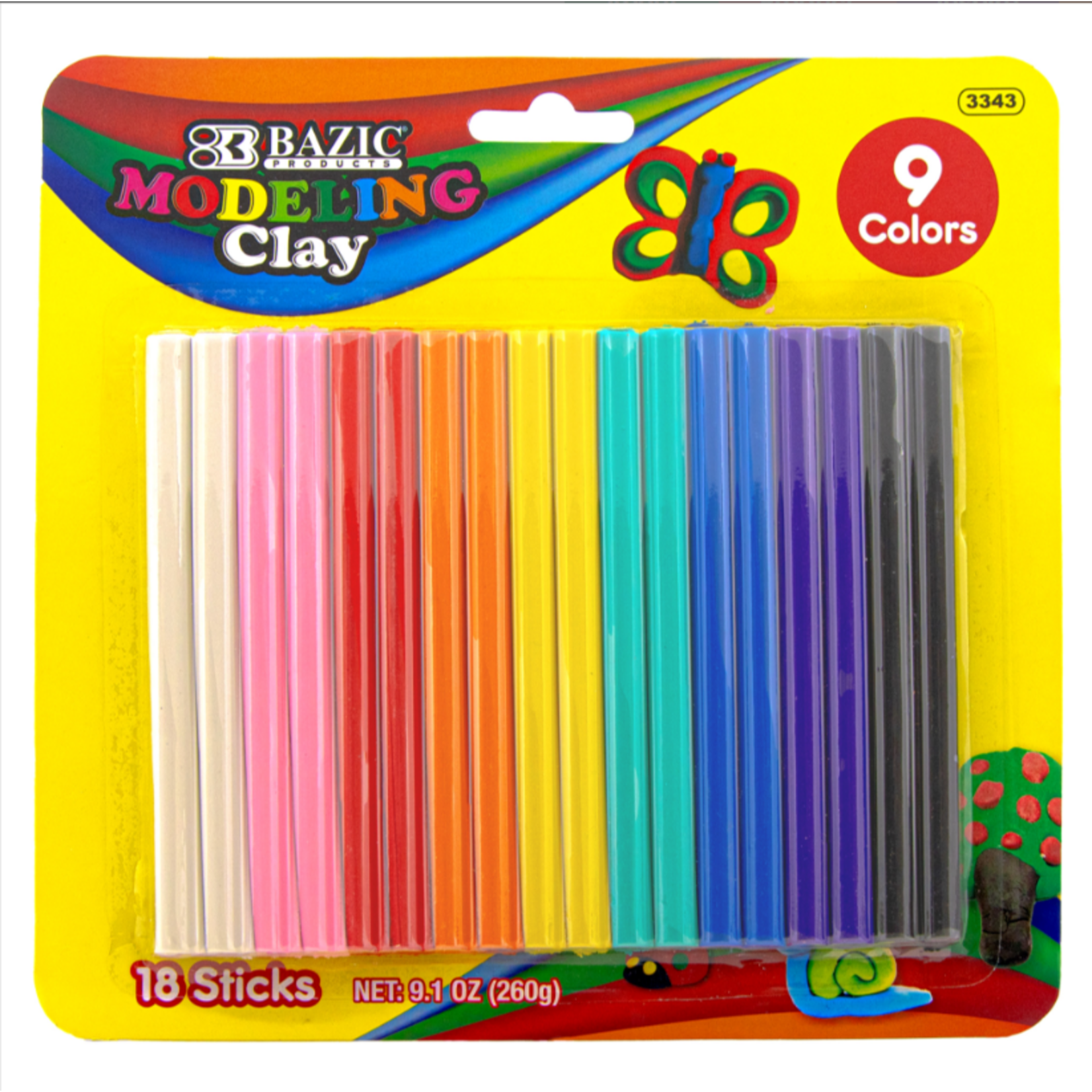 Bazic Bazic 9 Color Modeling Clay Sticks 9.1oz/260g