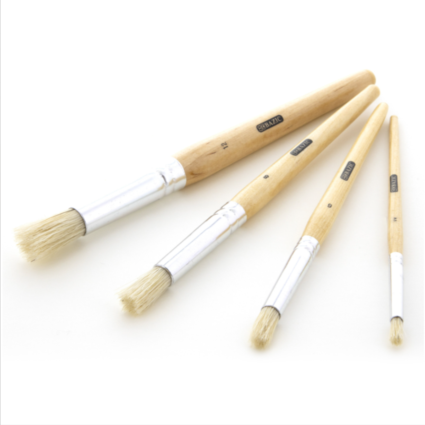 Bazic Bazic Round Natural Bristle Stencil Brush (4/Pk)