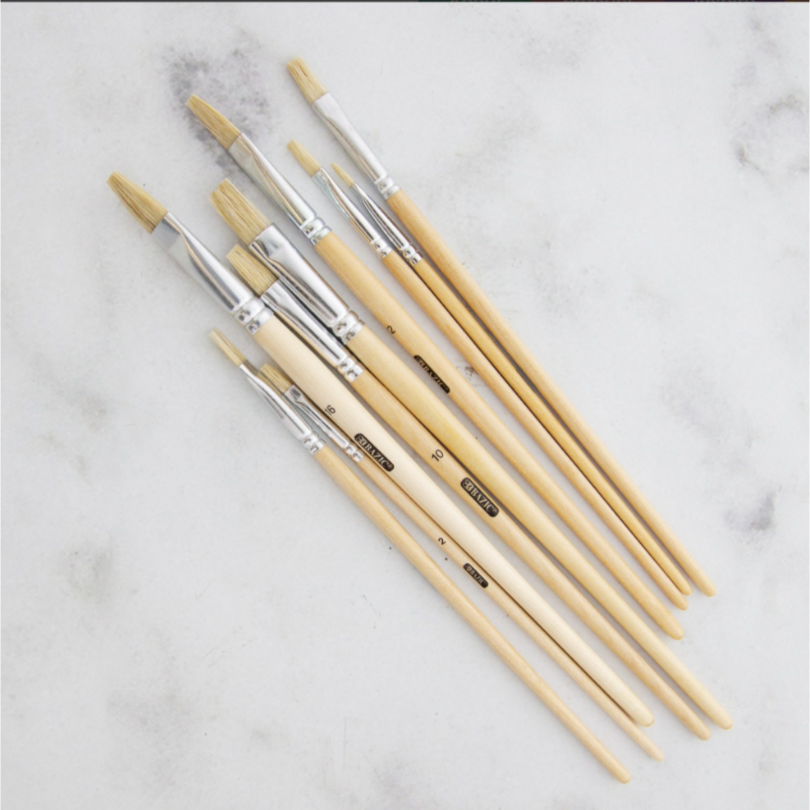 Bazic Bazic Flat Natural Bristle Paint Brush (9/pk)