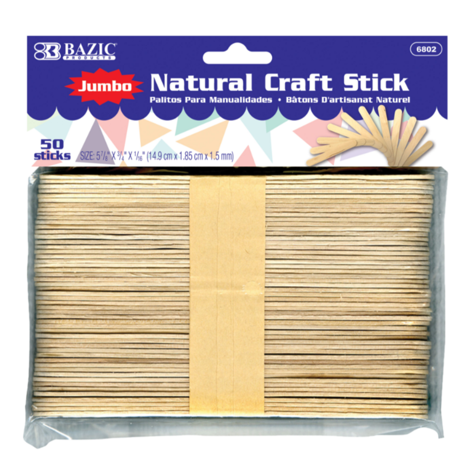 Bazic Bazic Jumbo Natural Craft Stick (50/Pk)
