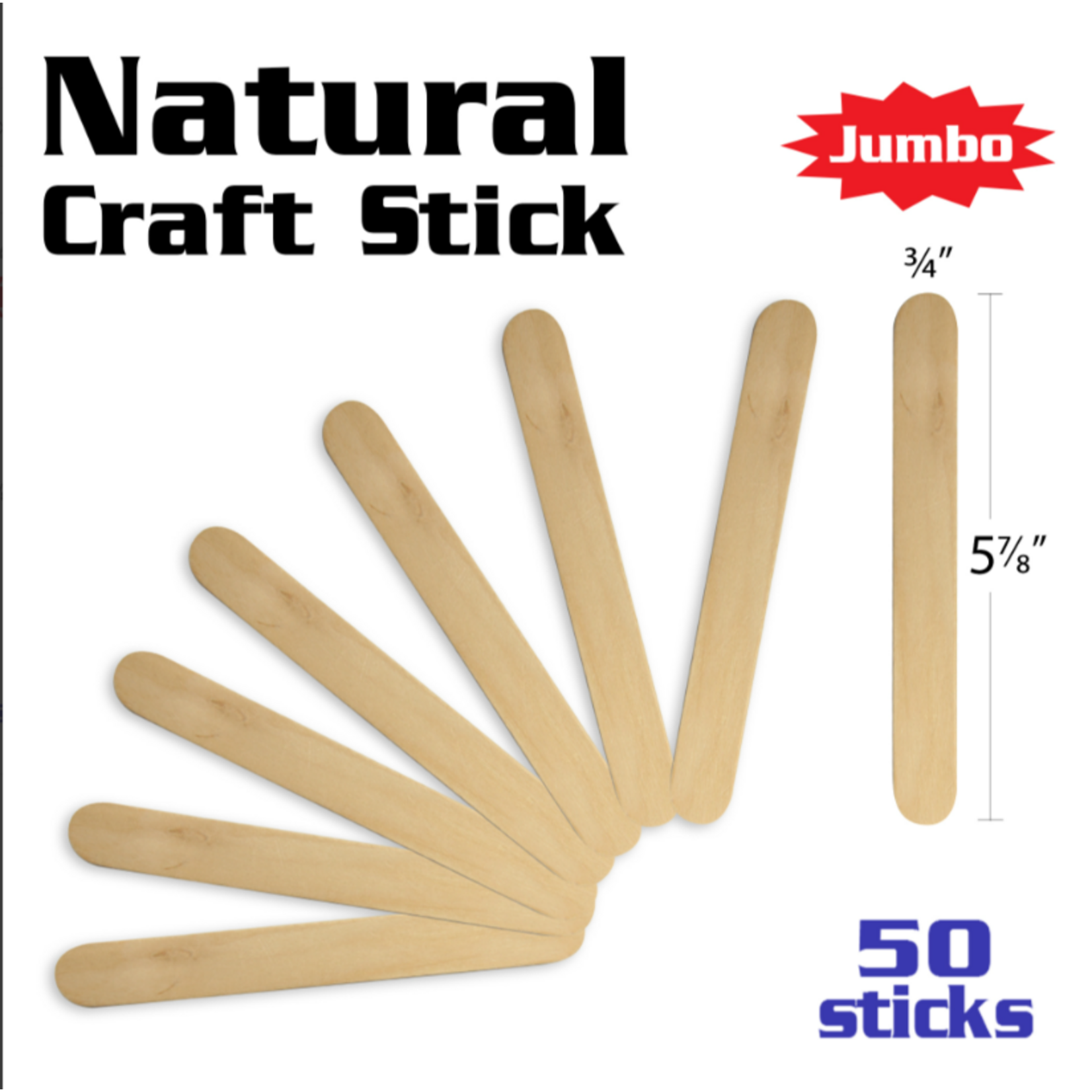 Bazic Bazic Jumbo Natural Craft Stick (50/Pk)