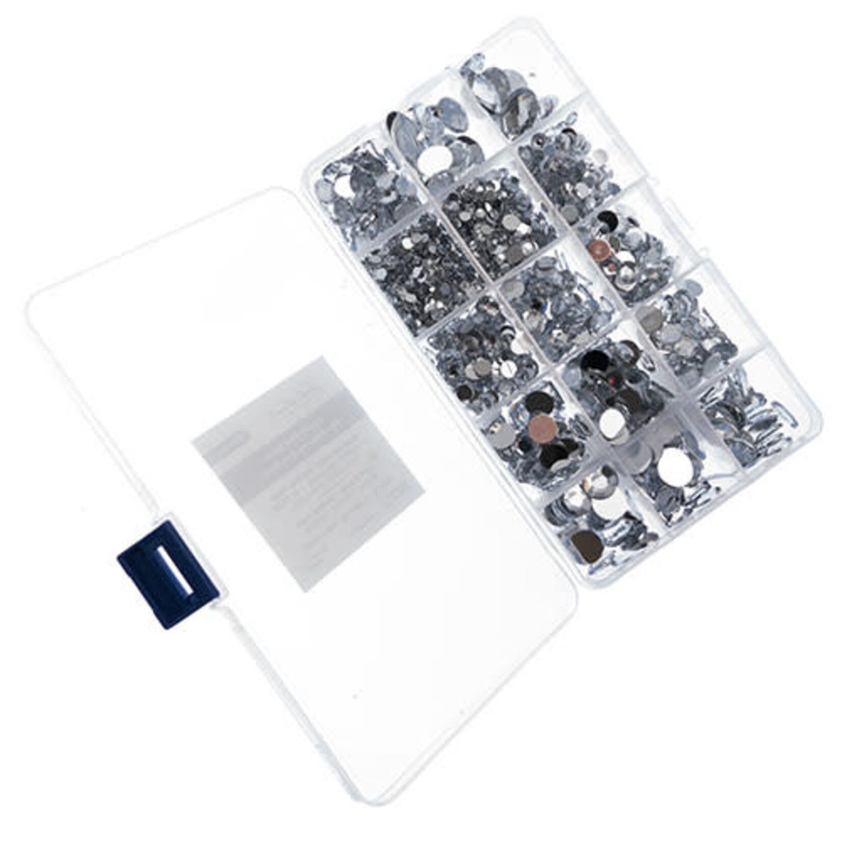Acrylic Flat Back Rhinestones Box Assted Sizes 77g - Crystal