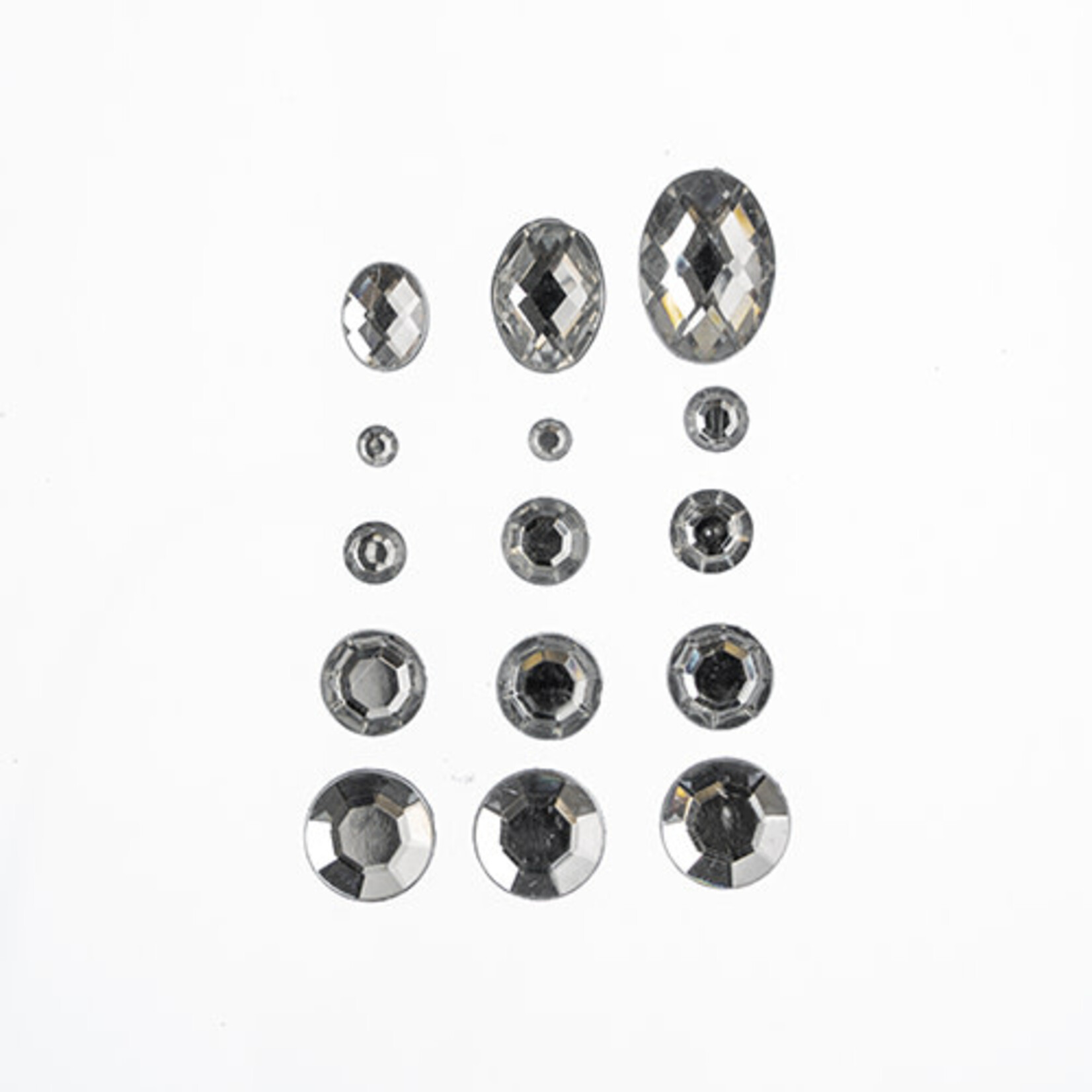 Acrylic Flat Back Rhinestones Box Assted Sizes 77g - Crystal