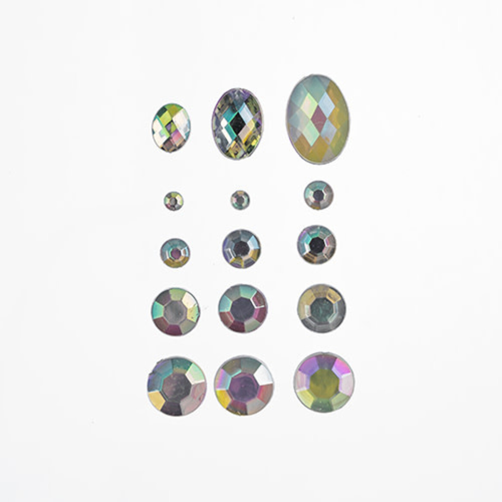 Acrylic Flat Back Rhinestones Box Assted Sizes 77g - Crystal AB