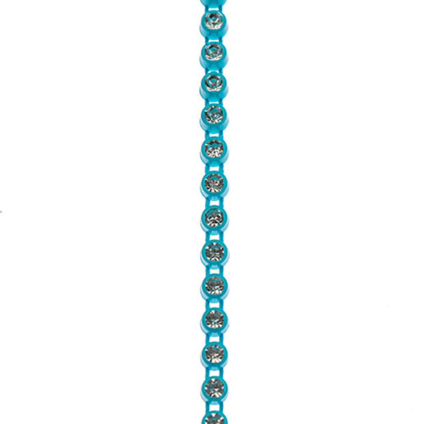 Crystal Lane Rhinestone Banding 10Yds 1Row SS8 Aqua Casing - Crystal