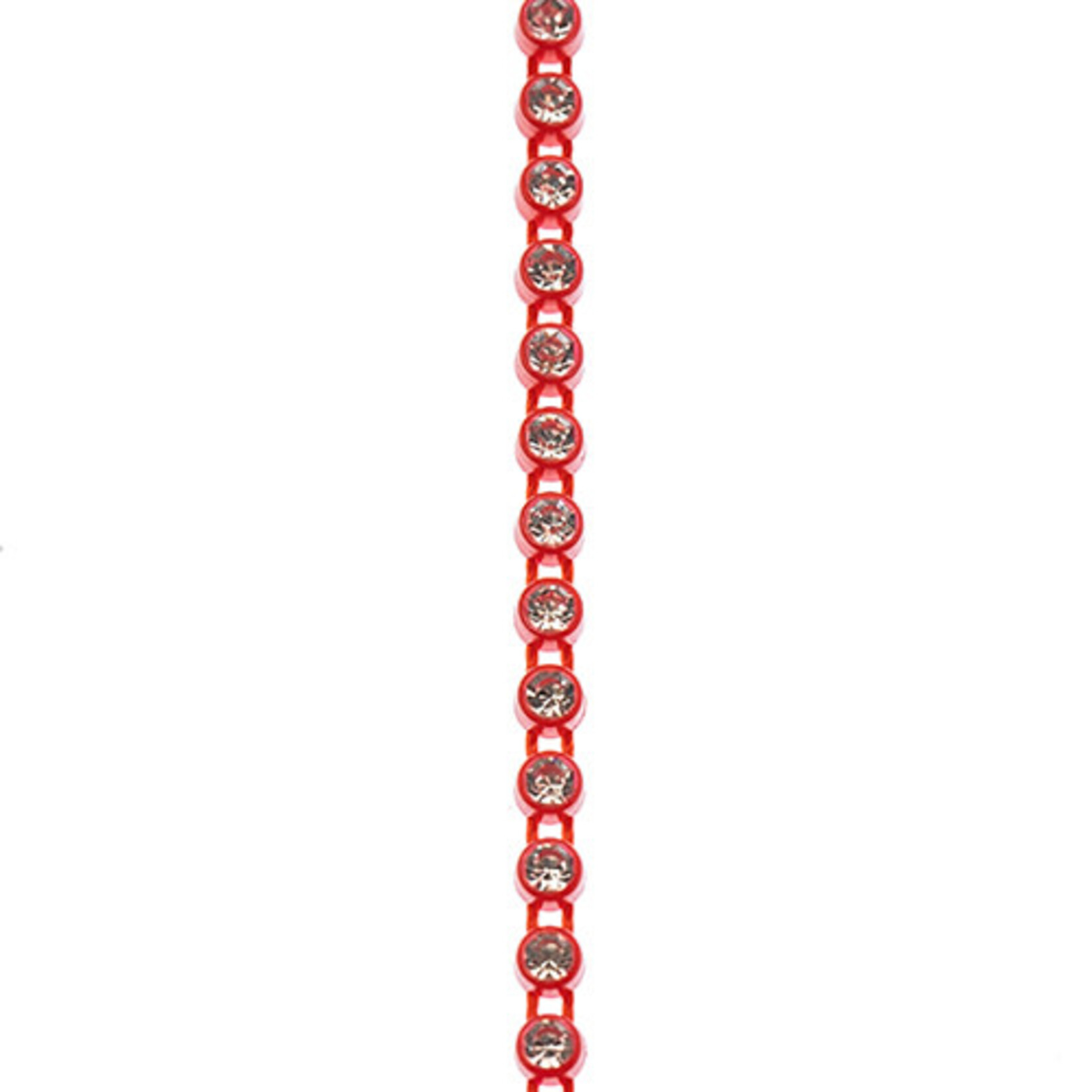 Crystal Lane Rhinestone Banding 10Yds 1Row SS8 Red Casing - Crystal