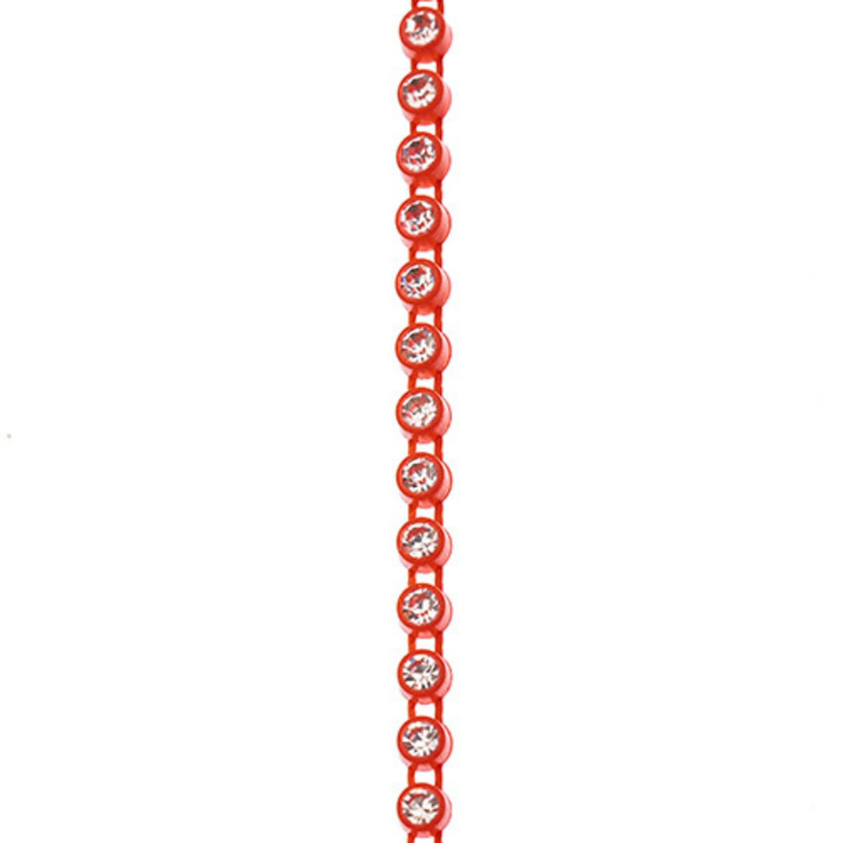 Rhinestone Banding 10Yds 1Row SS8 Tangerine Casing - Crystal