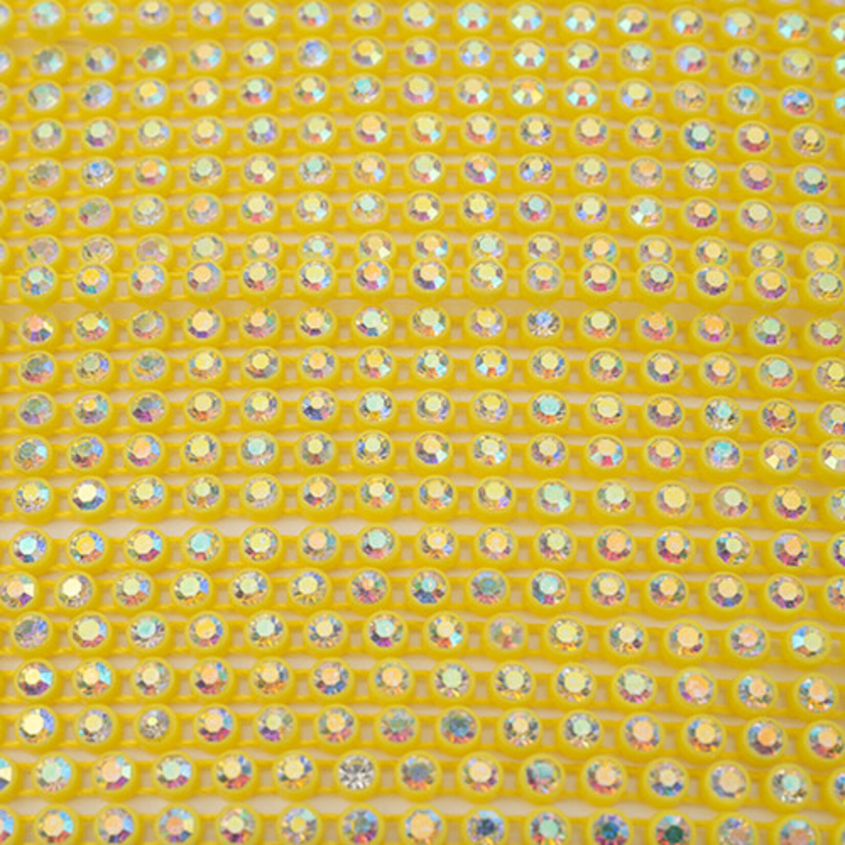 Crystal Lane Rhinestone Banding 10Yds 1Row SS8 Lemon Casing - Crystal AB