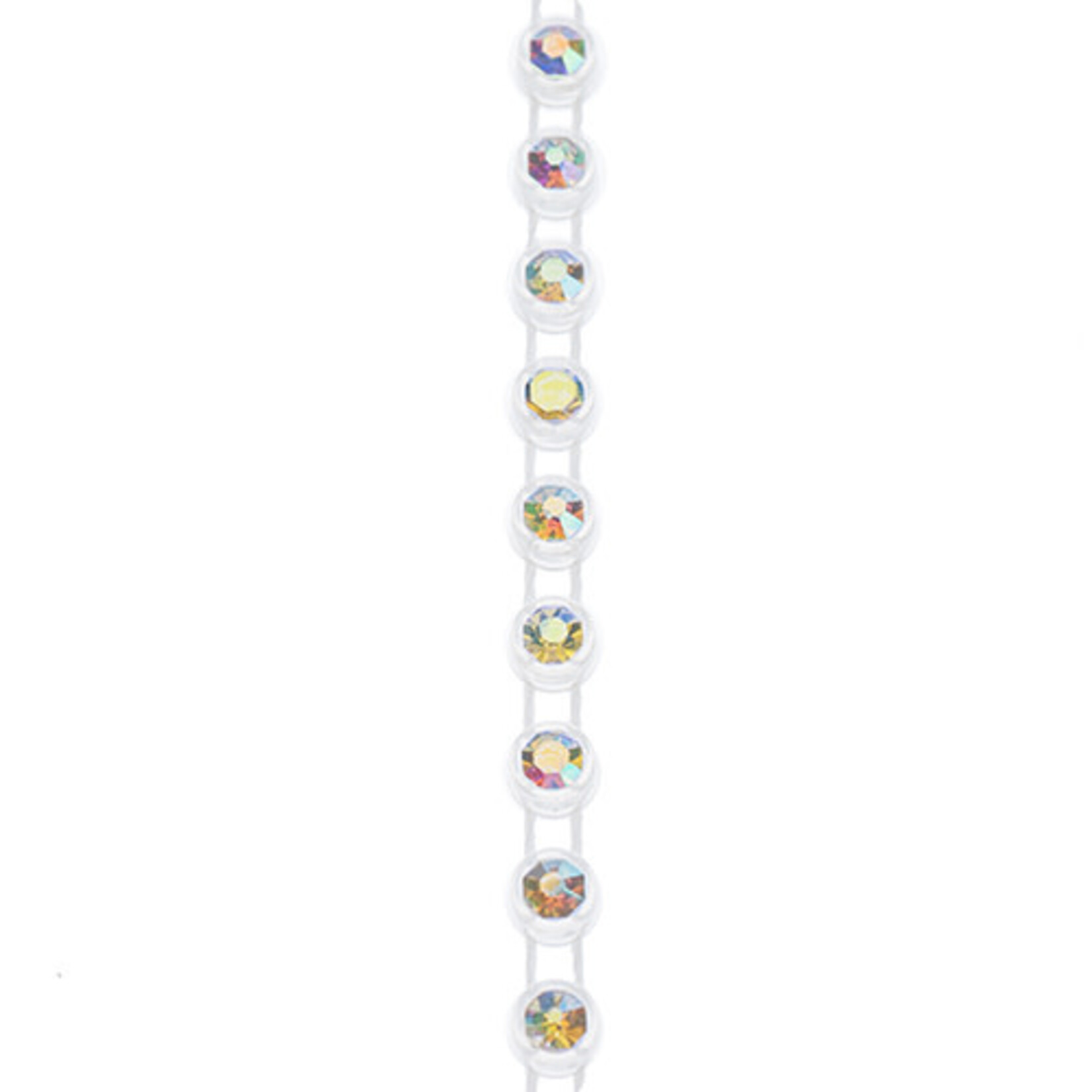 Crystal Lane Rhinestone Banding 10Yds 1Row SS10 Transparent Casing - Crystal AB