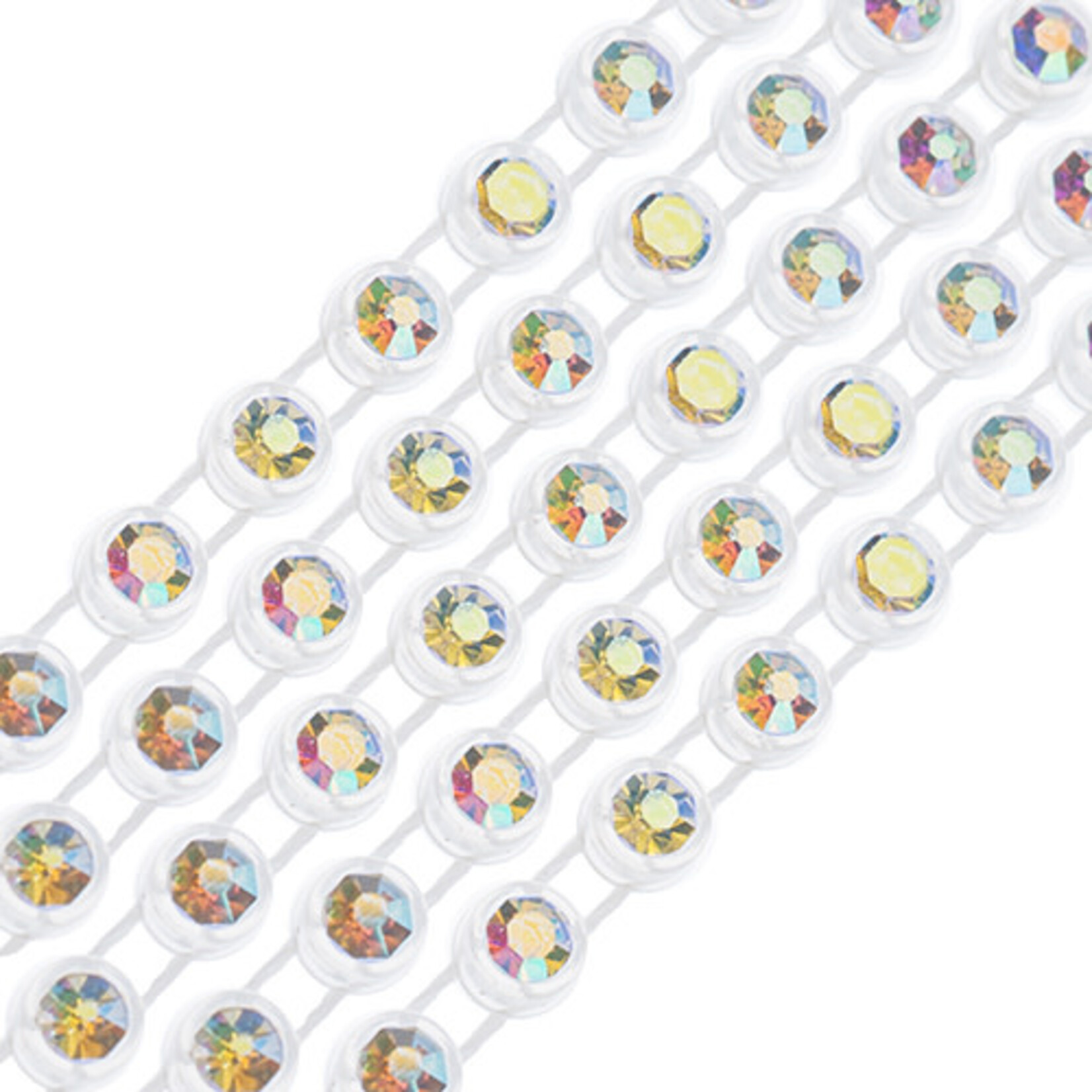 Crystal Lane Rhinestone Banding 1Yd 1Row SS10 Transparent Casing - Crystal AB