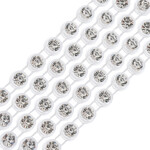 Crystal Lane Rhinestone Banding 1Yd 1Row SS12 Transparent Casing - Crystal