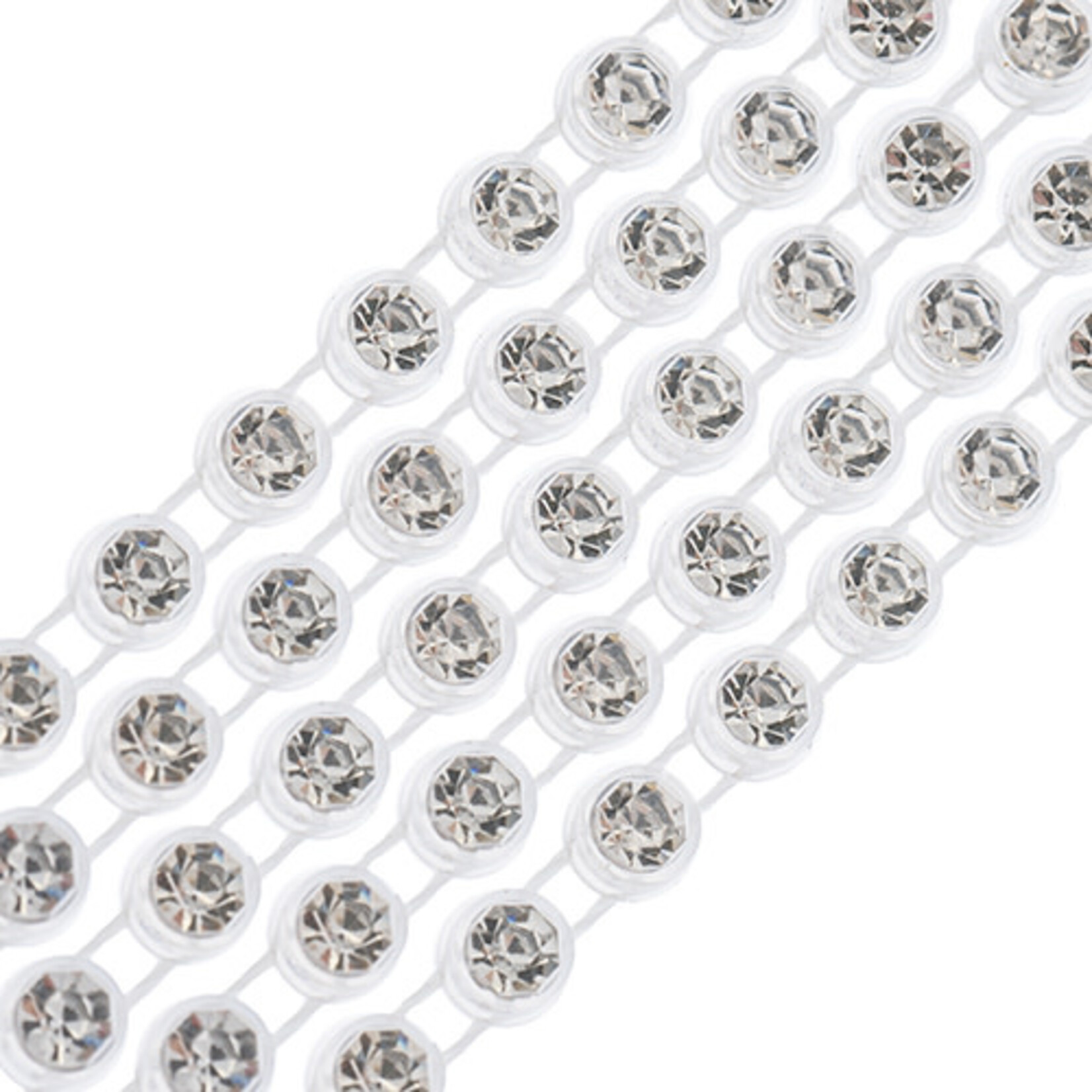 Crystal Lane Rhinestone Banding 1Yd 1Row SS12 Transparent Casing - Crystal