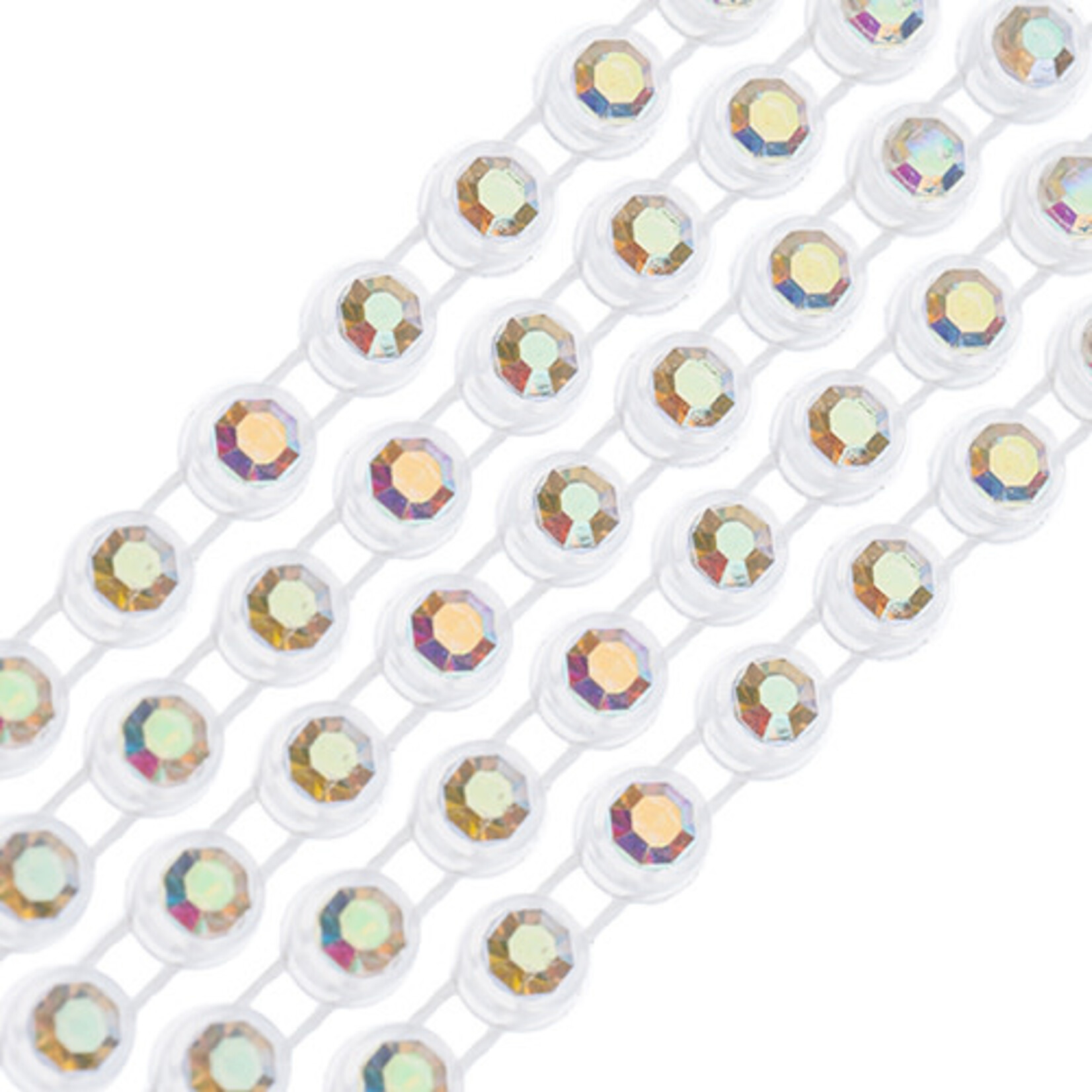 Crystal Lane Rhinestone Banding 1Yd 1Row SS12 Transparent Casing - Crystal AB
