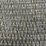 Polyester Spandex Mesh with AB Stones - Champagne