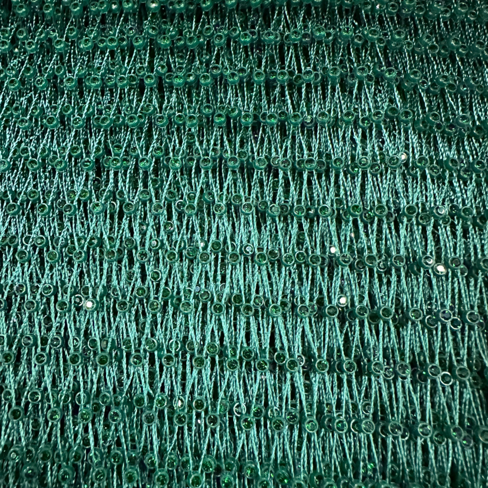 Polyester Spandex Mesh with AB Stones - Kelly Green