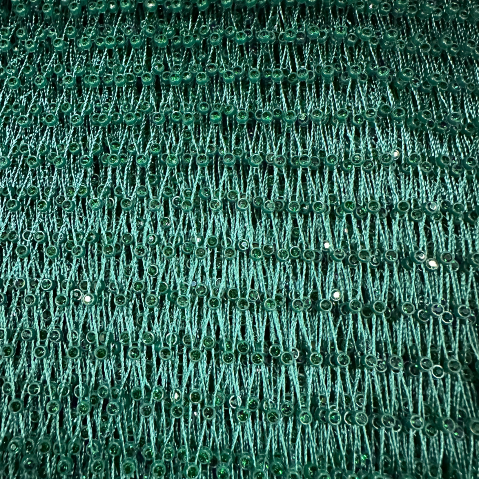 Polyester Spandex Mesh with AB Stones - Kelly Green