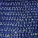 Polyester Spandex Mesh with AB Stones - Royal