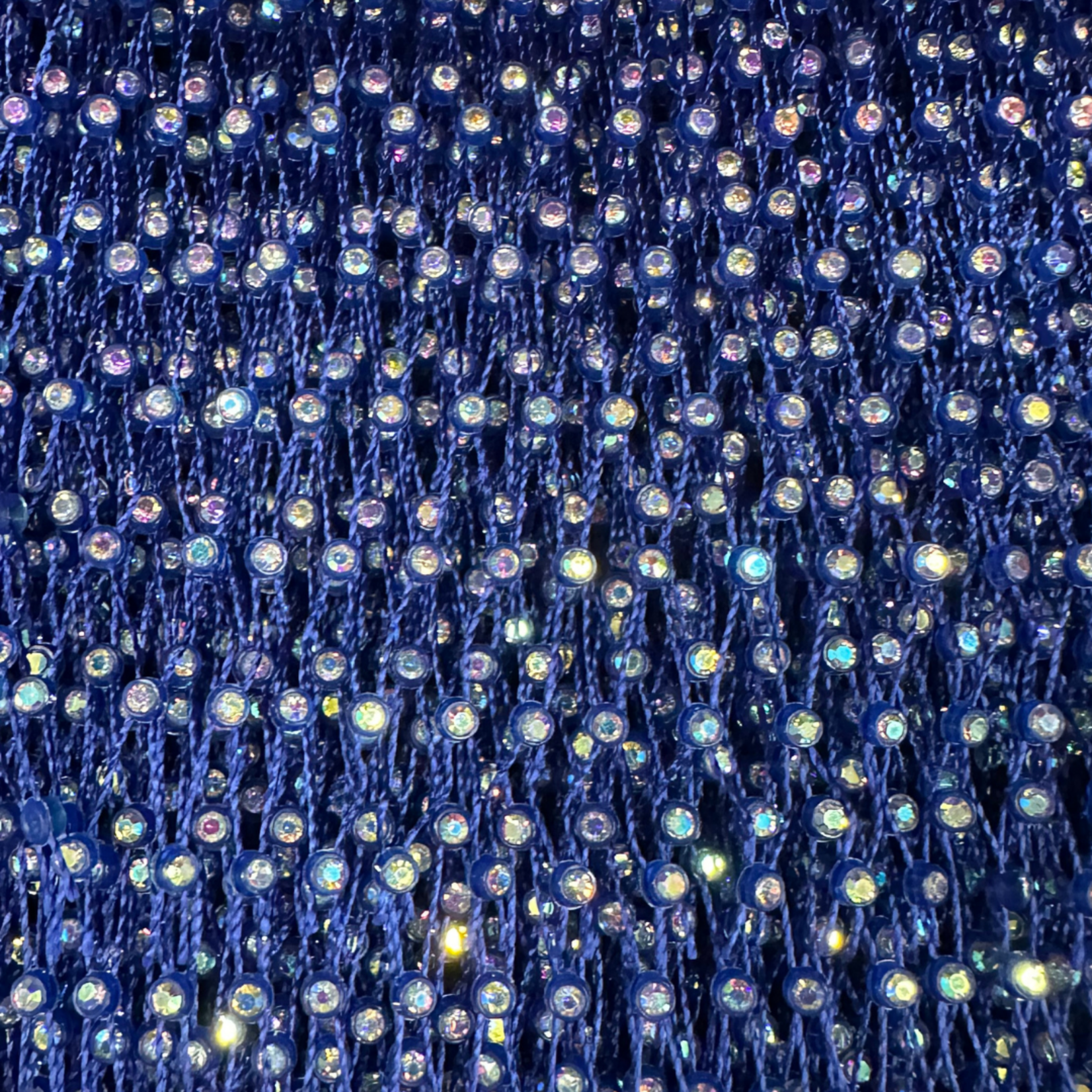 Polyester Spandex Mesh with AB Stones - Royal