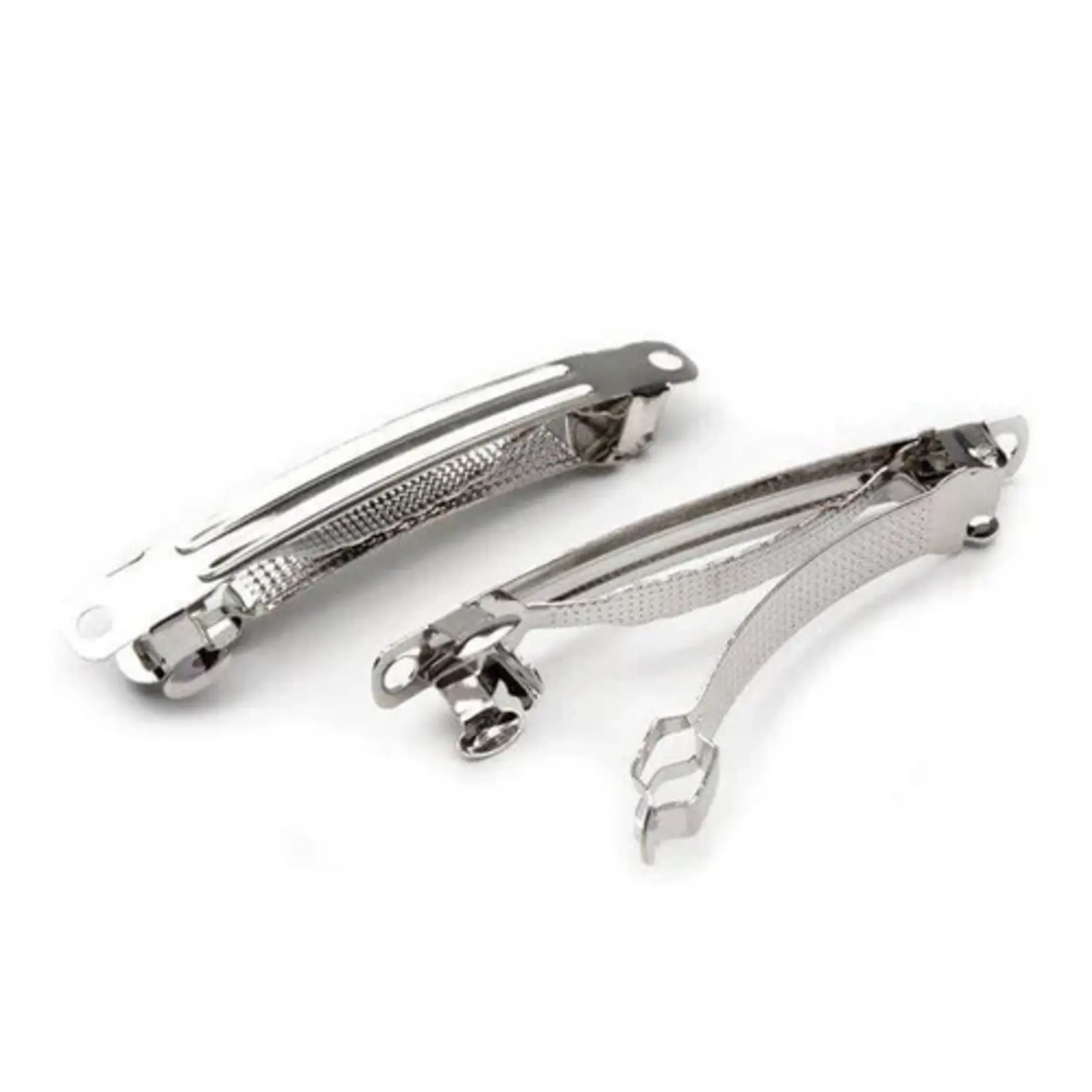 Hair Clip Silver Large 2pcs