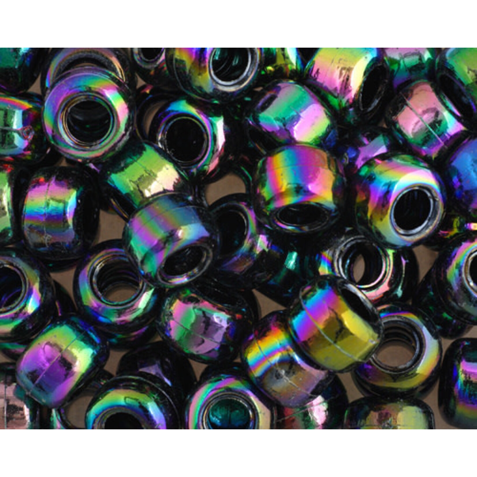 Crowbeads 9mm (60pcs) Black Opaque AB