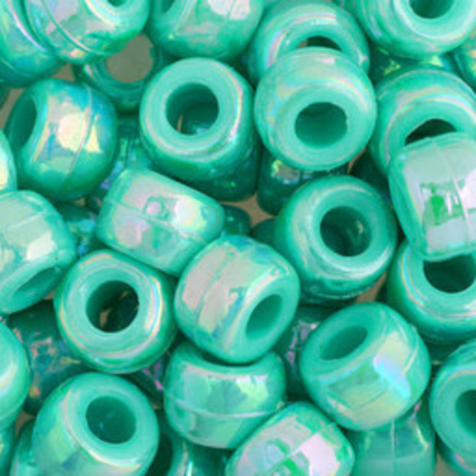 Crowbeads 9mm (60pcs) Light Turquoise Opaque AB