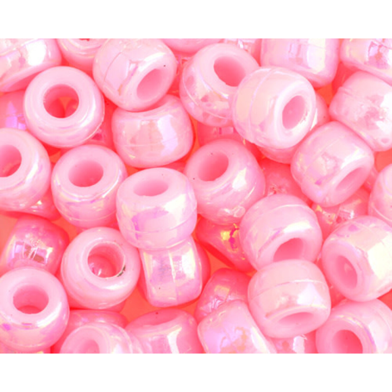 Crowbeads 9mm (60pcs) Pink Opaque AB