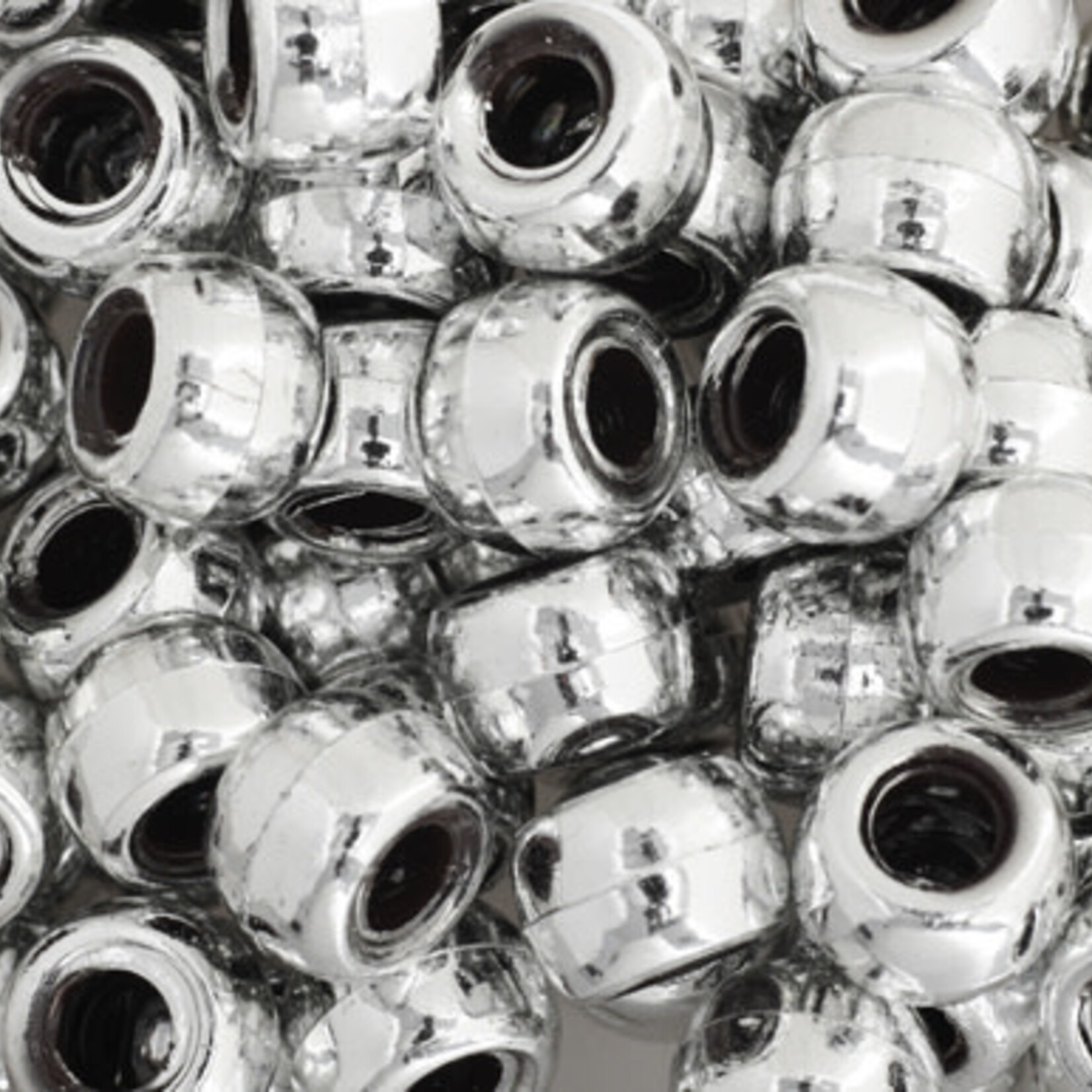 Crowbeads 9mm (60pcs) Silver Metallic