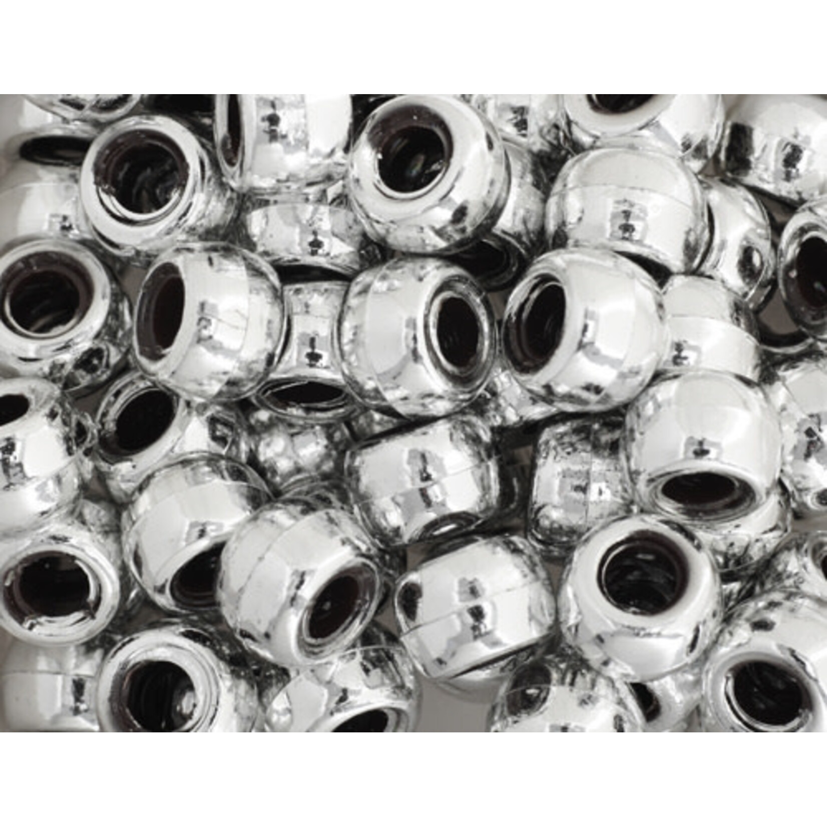 Crowbeads 9mm (60pcs) Silver Metallic