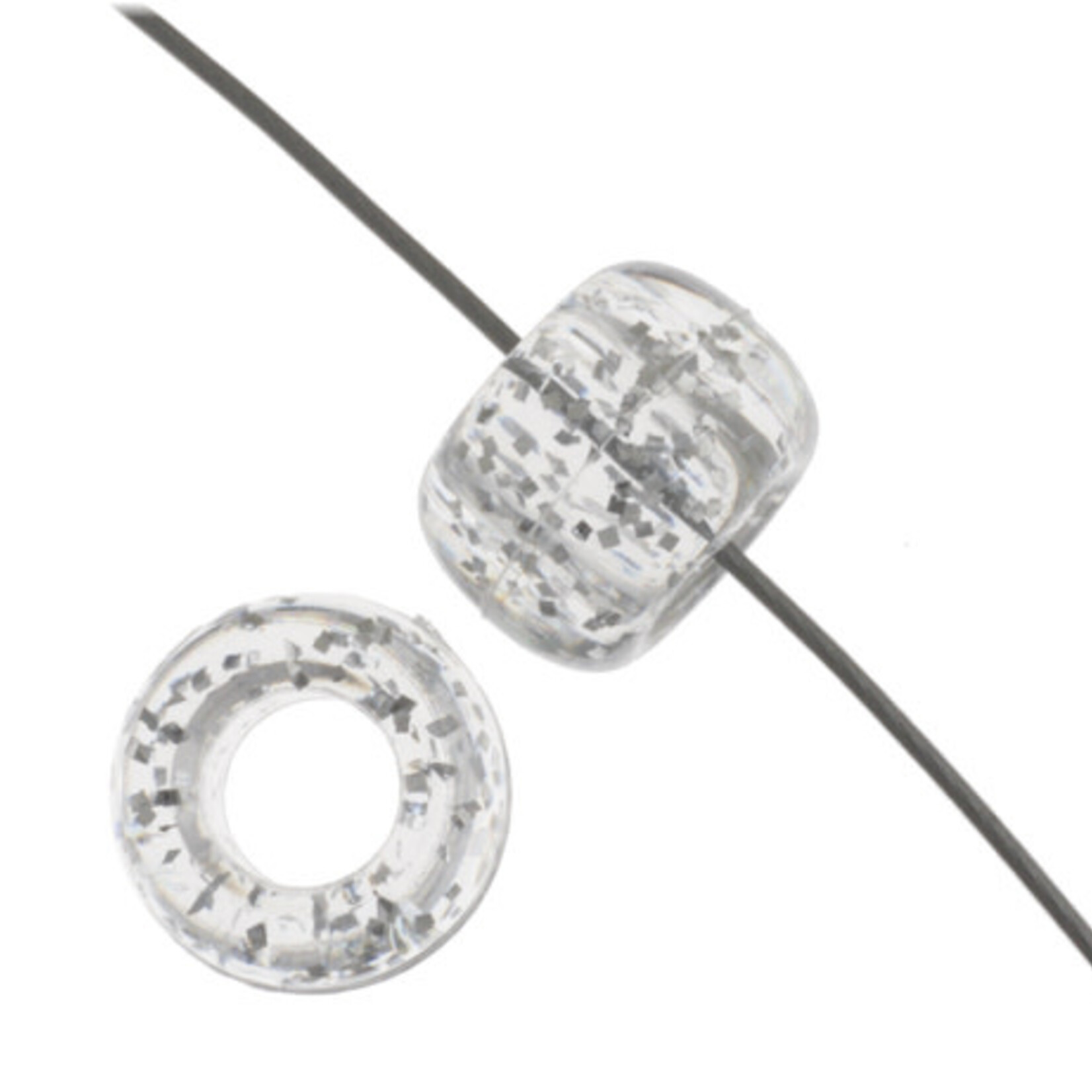 Crowbeads 9mm (60pcs) Silver Sparkle