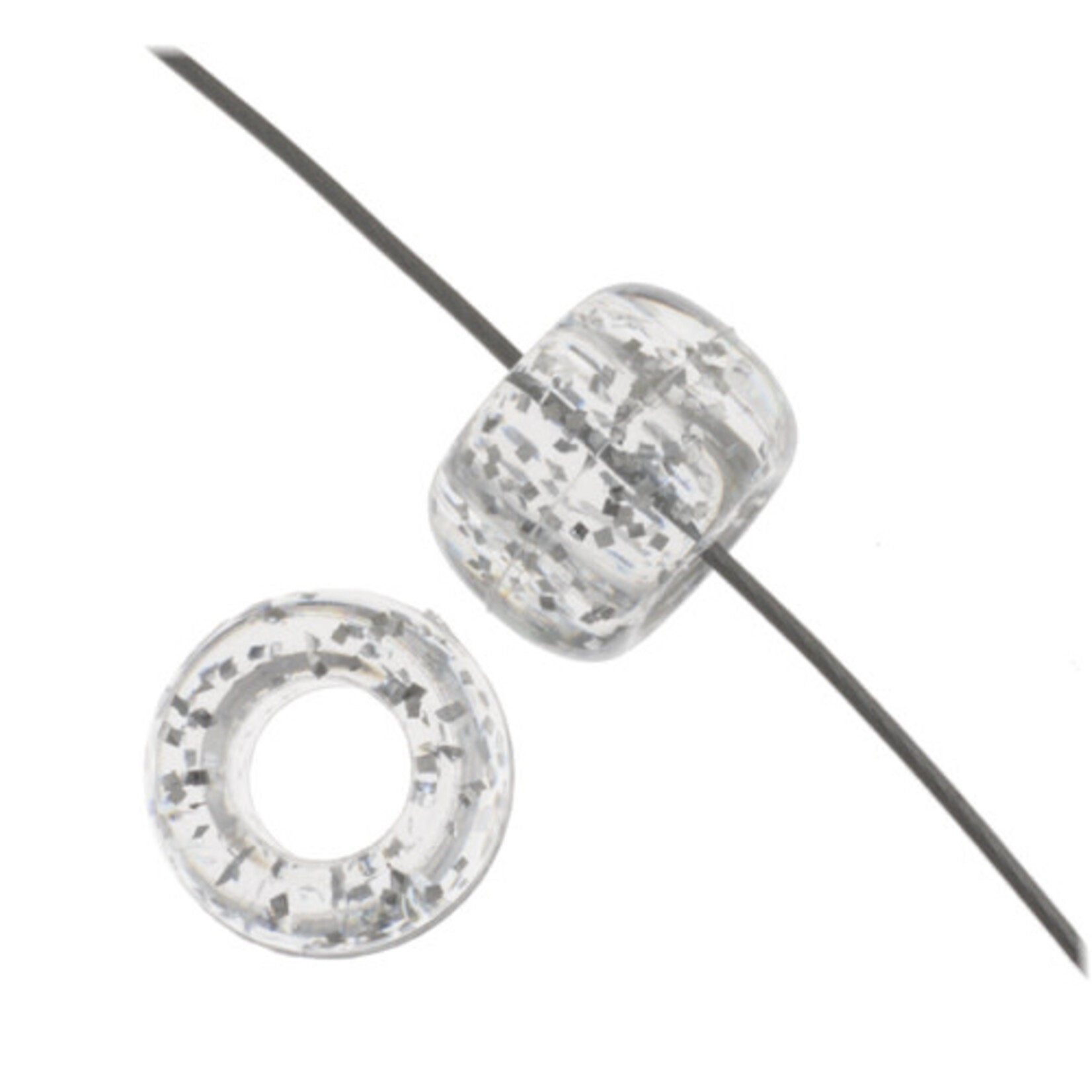 Crowbeads 9mm (60pcs) Silver Sparkle