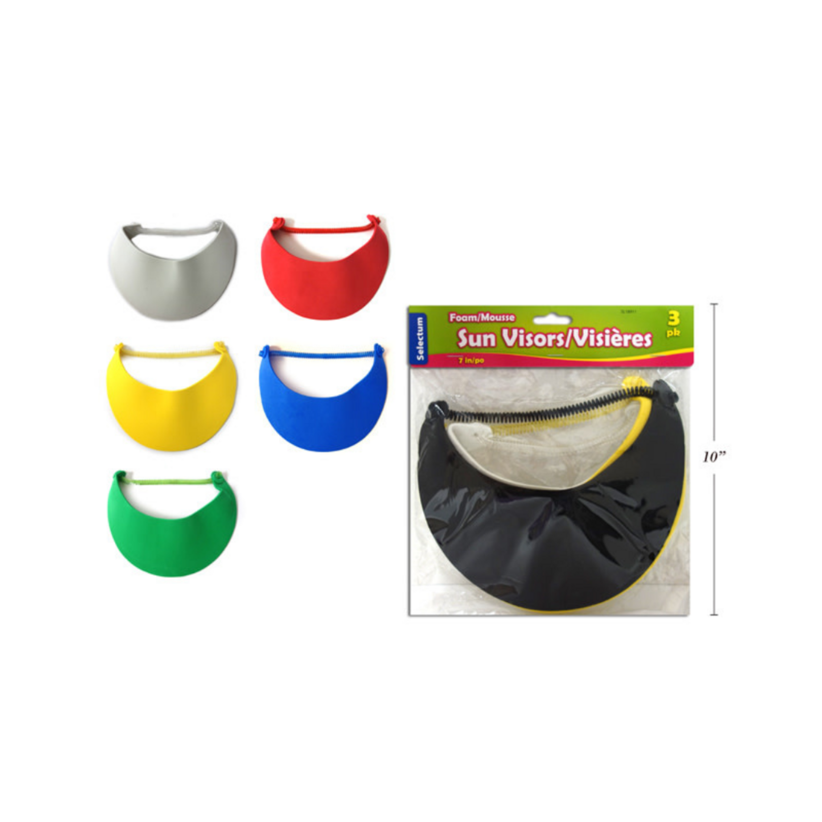 Foam Sun Visors 7" 1pc - Asst Colors