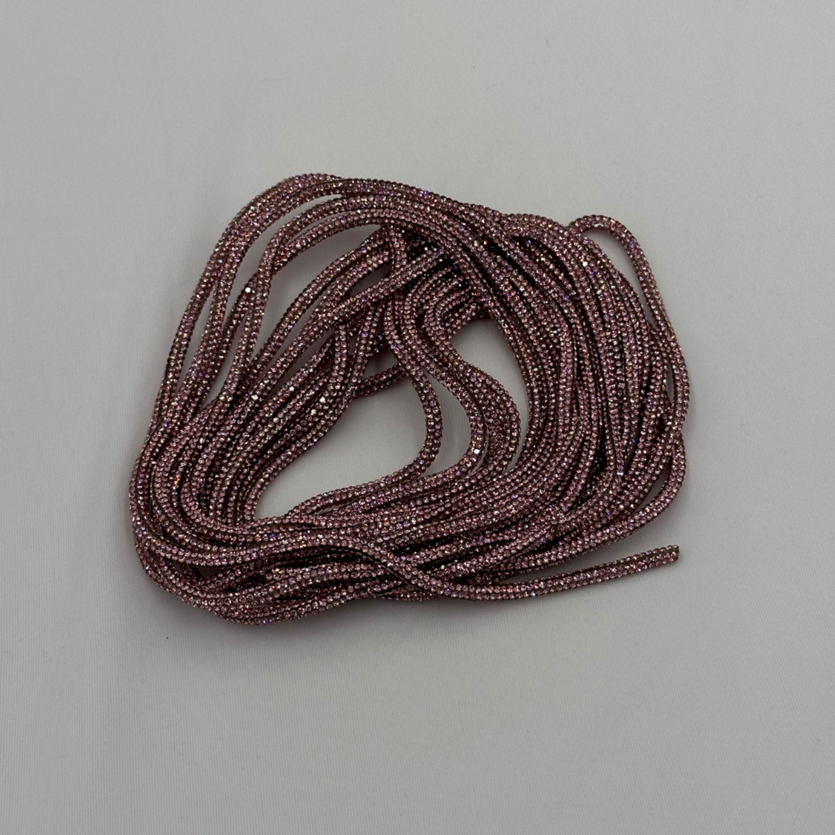 6mm Hot Fix Rhinestone Rope Trimmings 5M - Rose