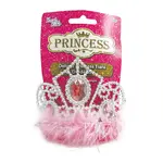 Deluxe Princess Tiara Silver & Pink 4.5X5.5X6.25 Inches