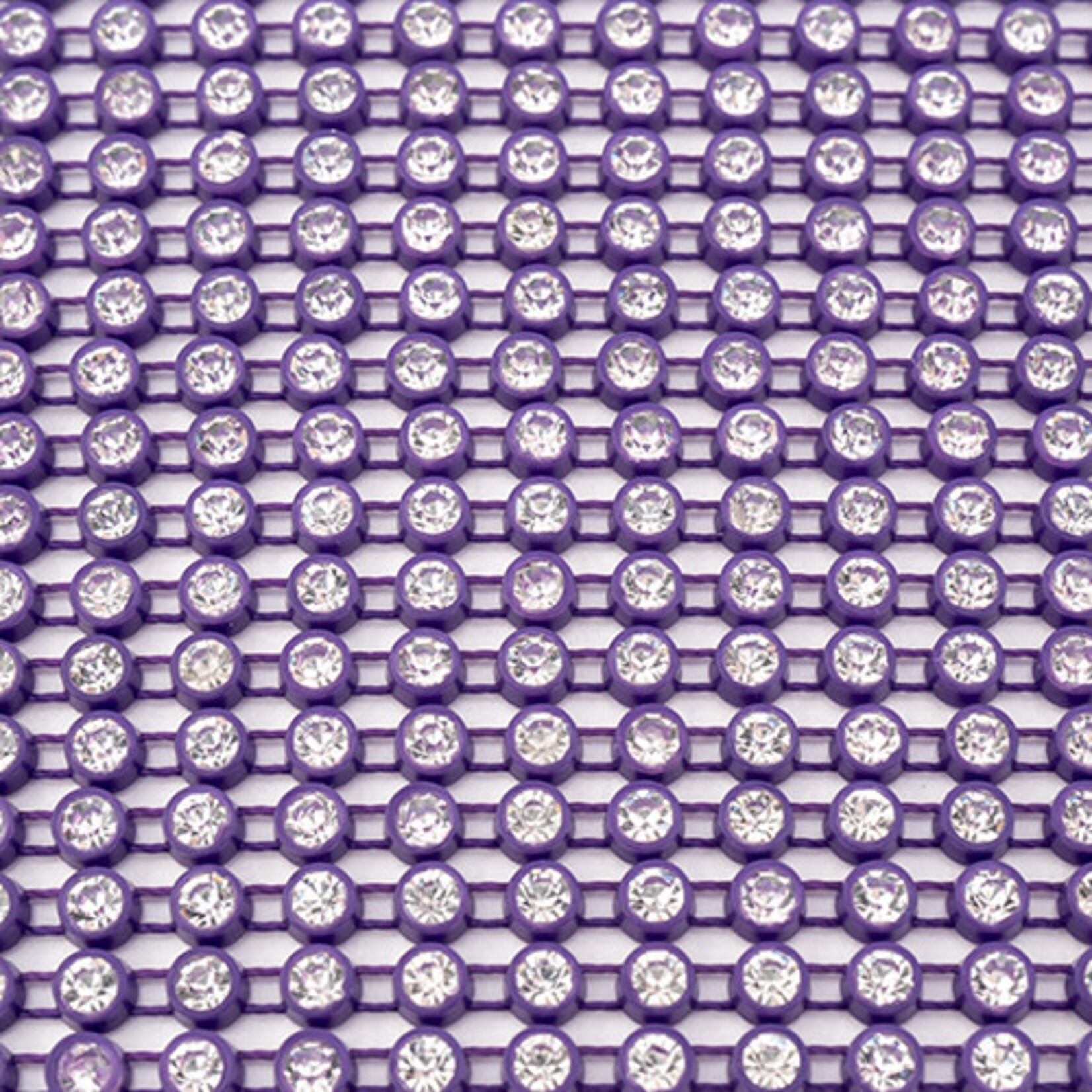 Crystal Lane Rhinestone Banding 10Yds 1Row SS12 Purple Casing - Crystal