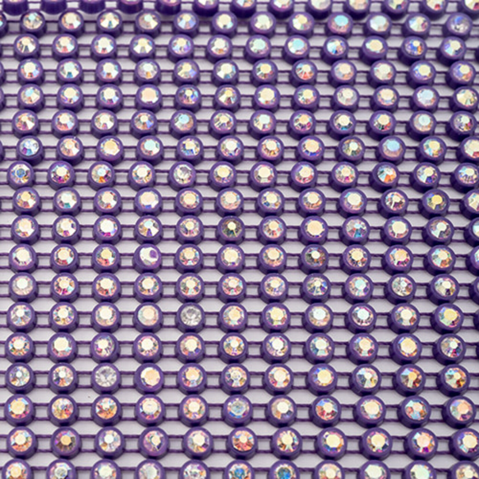 Crystal Lane Rhinestone Banding 10Yds 1Row SS12 Purple Casing - Crystal AB