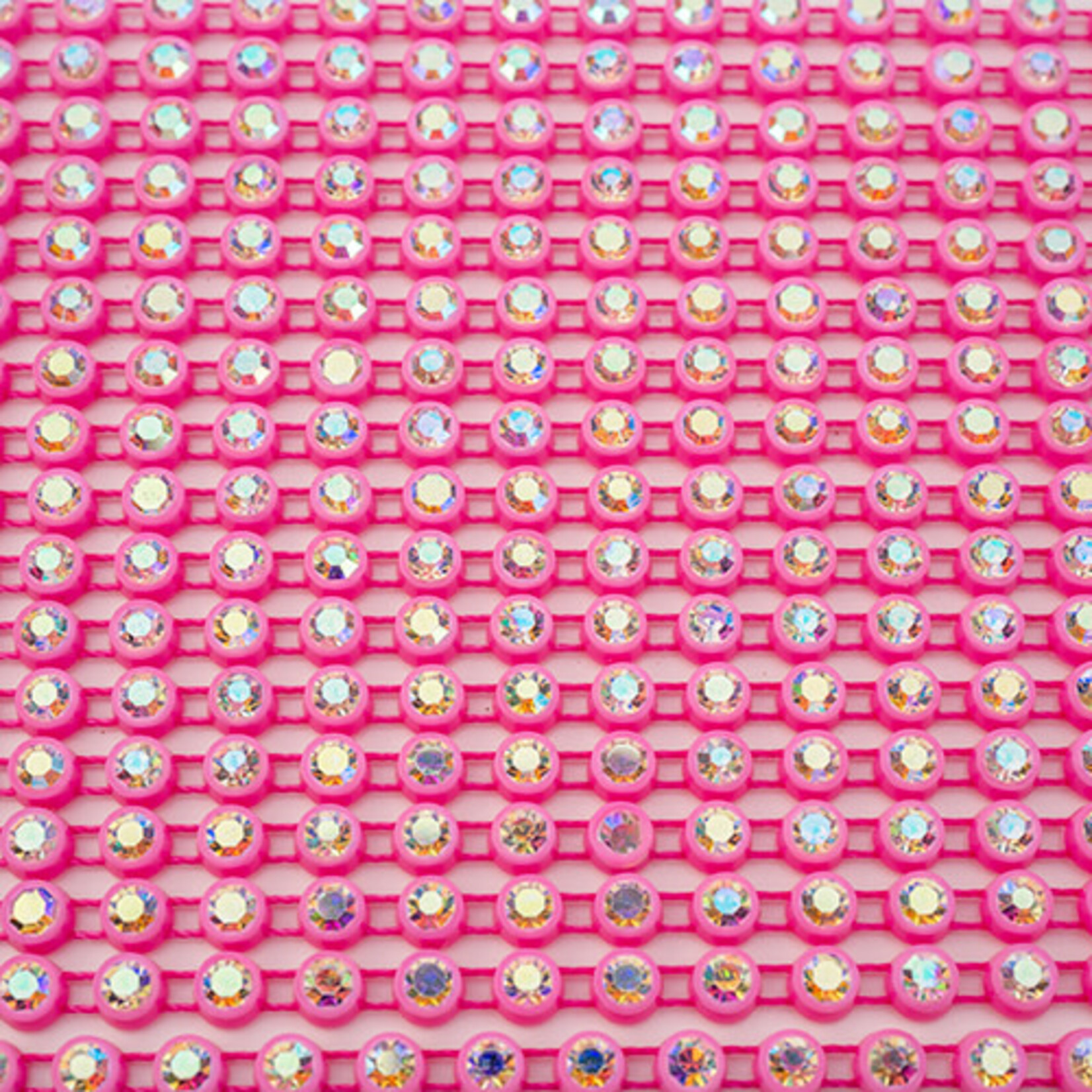 Crystal Lane Rhinestone Banding 10Yds 1Row SS12 Pink Casing - Crystal AB