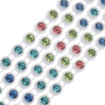 Crystal Lane Rhinestone Banding 1Yd 1Row SS12 White Casing - Light Multi