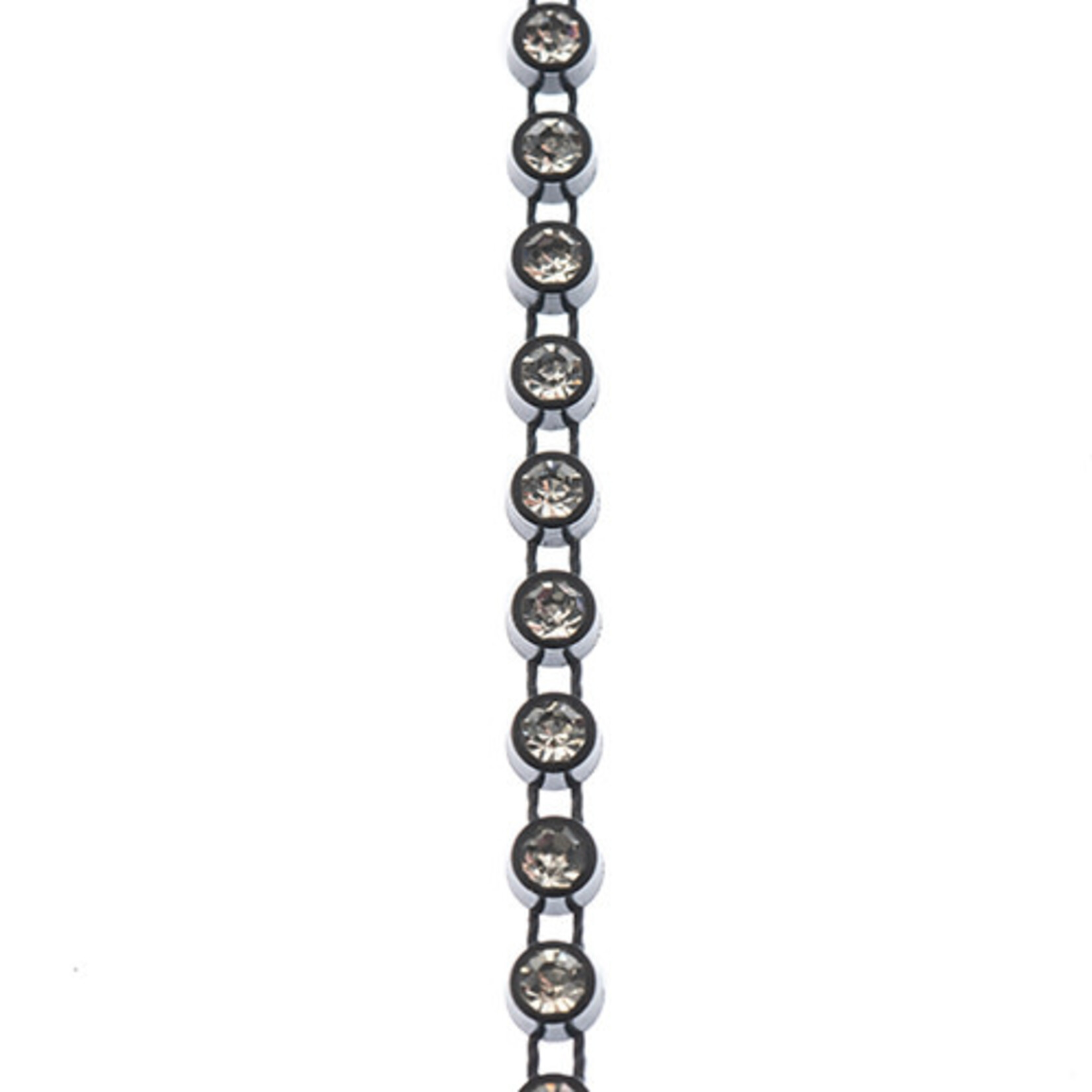 Crystal Lane Rhinestone Banding 1Yd 1Row SS12 Black Casing - Crystal